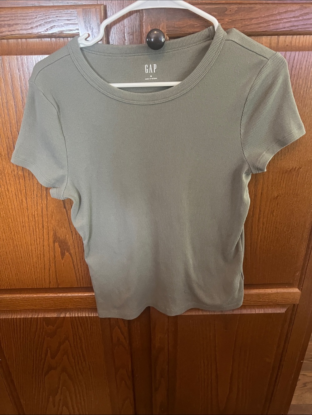 GAP Olive Green Short Sleeve Ribbed Crew Tee